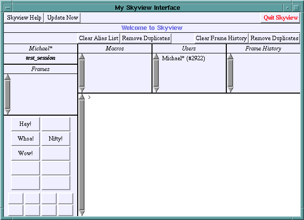A sample Skyview interface using Jupiter.